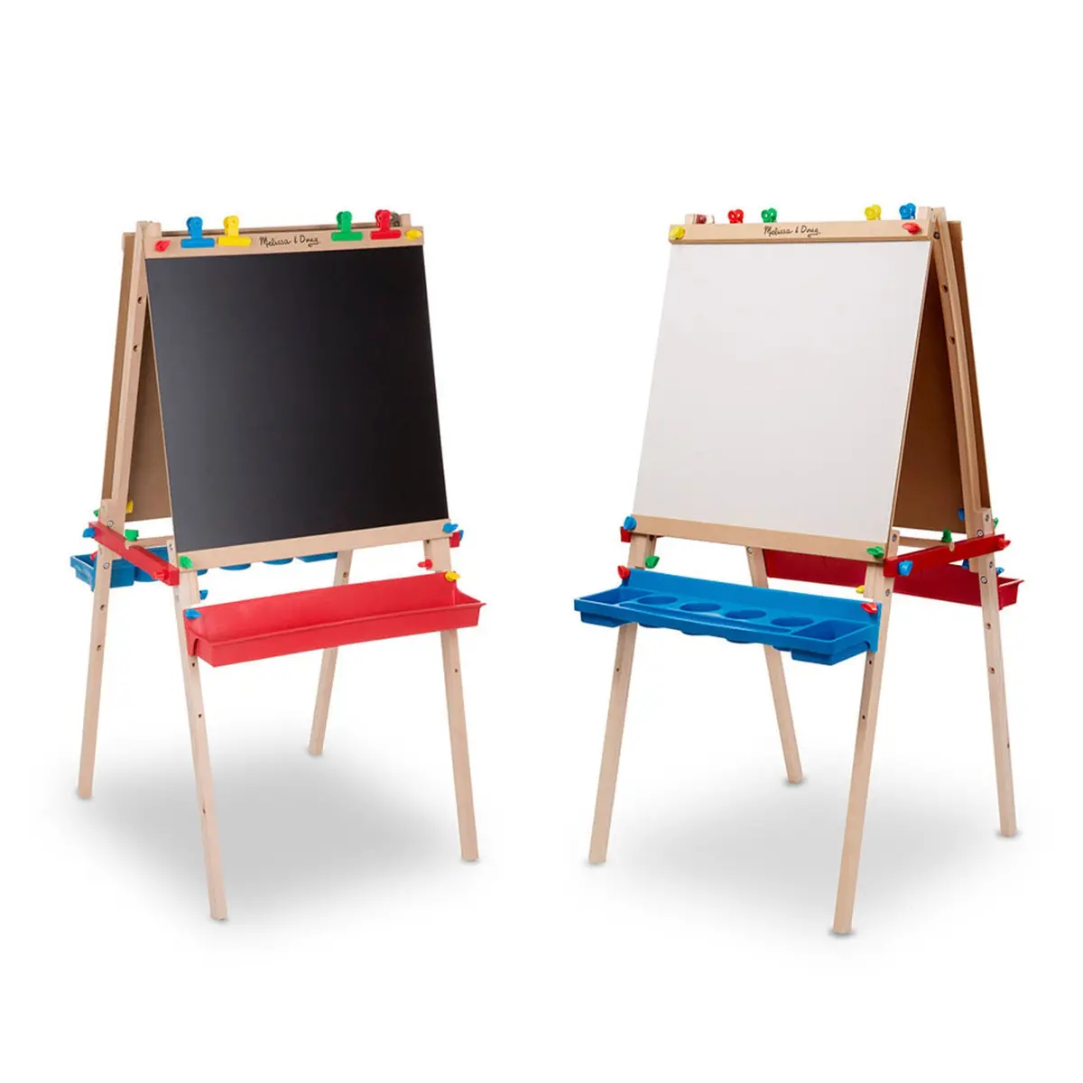 Melissa & Doug Deluxe Adjustable Wooden Art Easel For Kids - Double-Sided Board 1