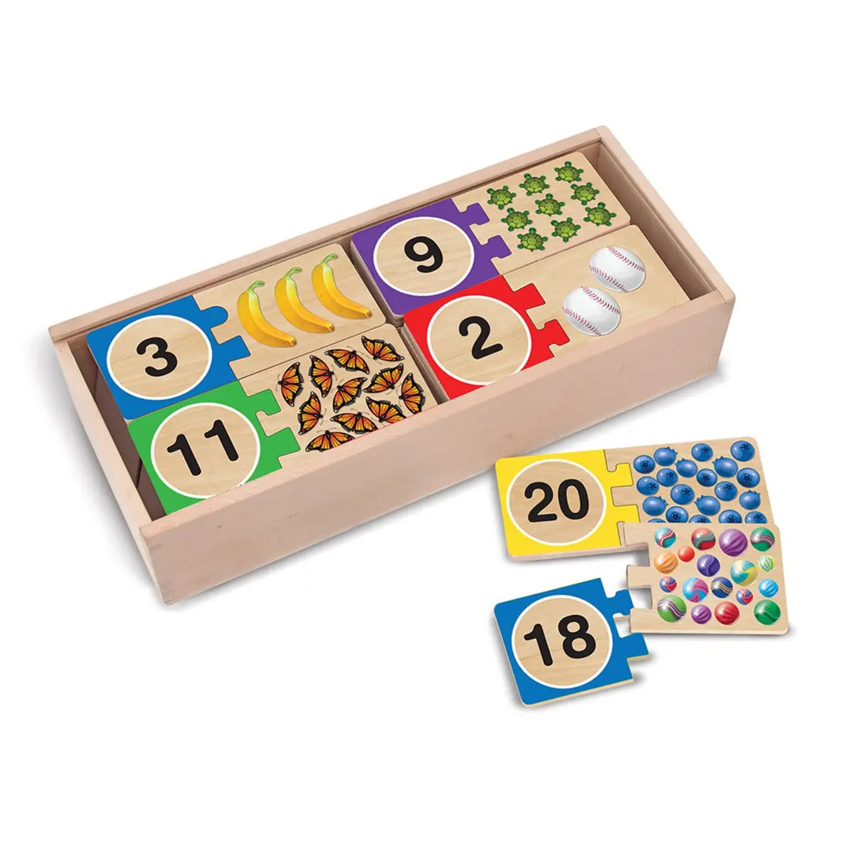 Melissa & Doug Self-Correcting Wooden Number Puzzles - Engaging Counting Game 1