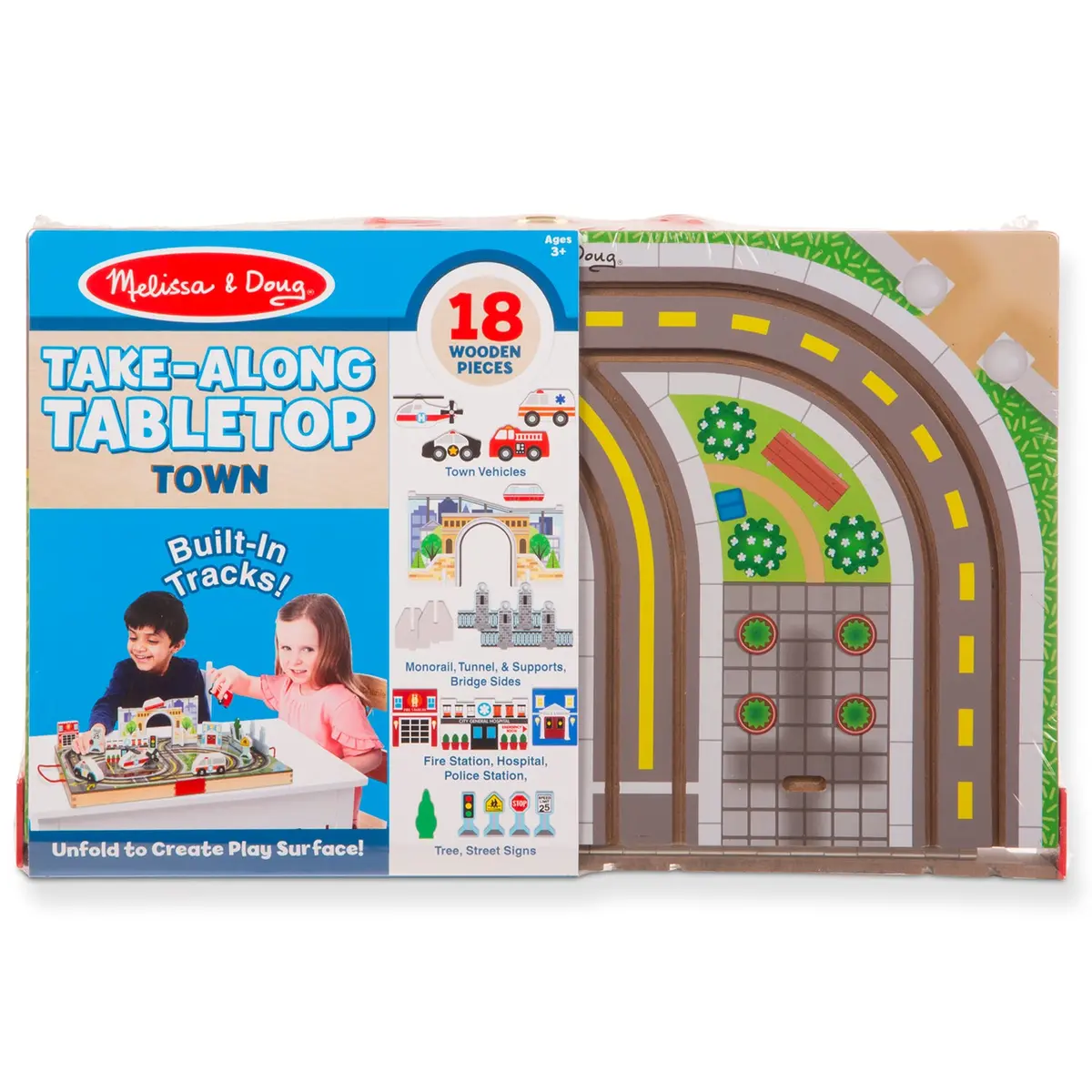 Melissa & Doug Take Along Town Play Set With Wooden Storage Case 2