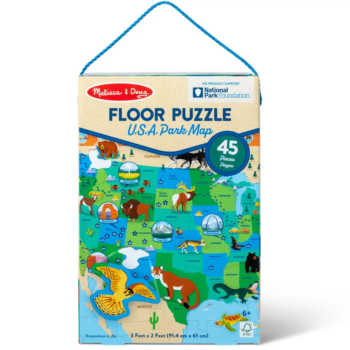 Melleysa  & Doug Usa National Parks 45 Pc Floor Puzzle 1