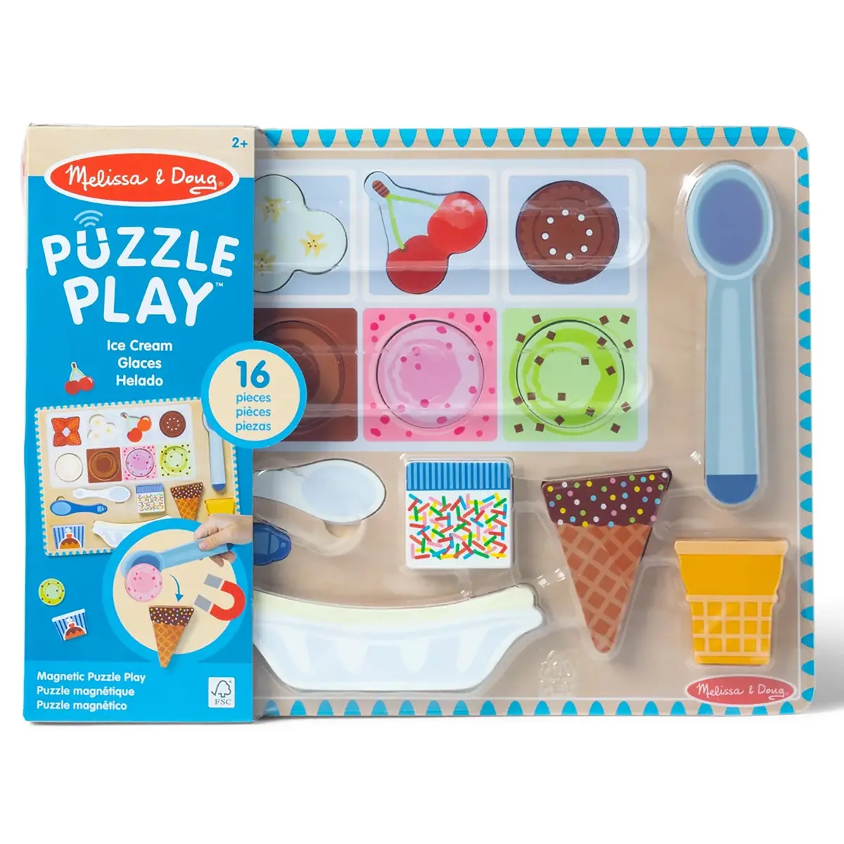 Melissa & Doug Magnetic Ice Cream Puzzle Set - Interactive Wooden Toy 1