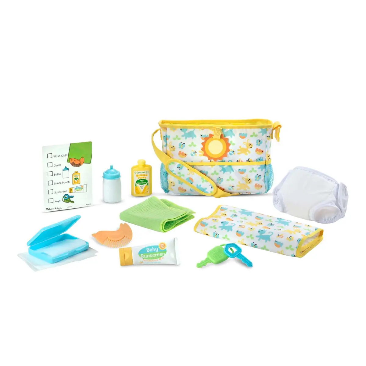 Melissa & Doug Mine To Love Diaper Bag Doll Travel Playset 1