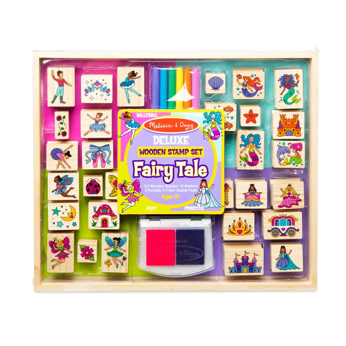 Melissa & Doug Fairy Tale Deluxe Wooden Stamp & Coloring Set 1