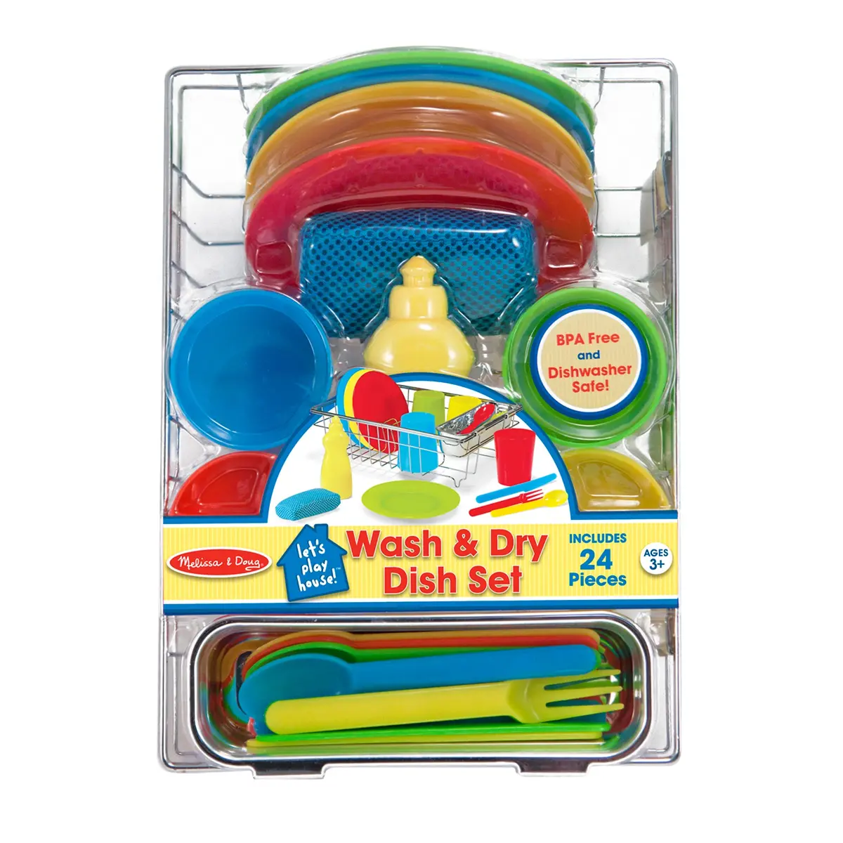 Melissa & Doug 24-Piece Let's Play House! Dishwashing Playset 1