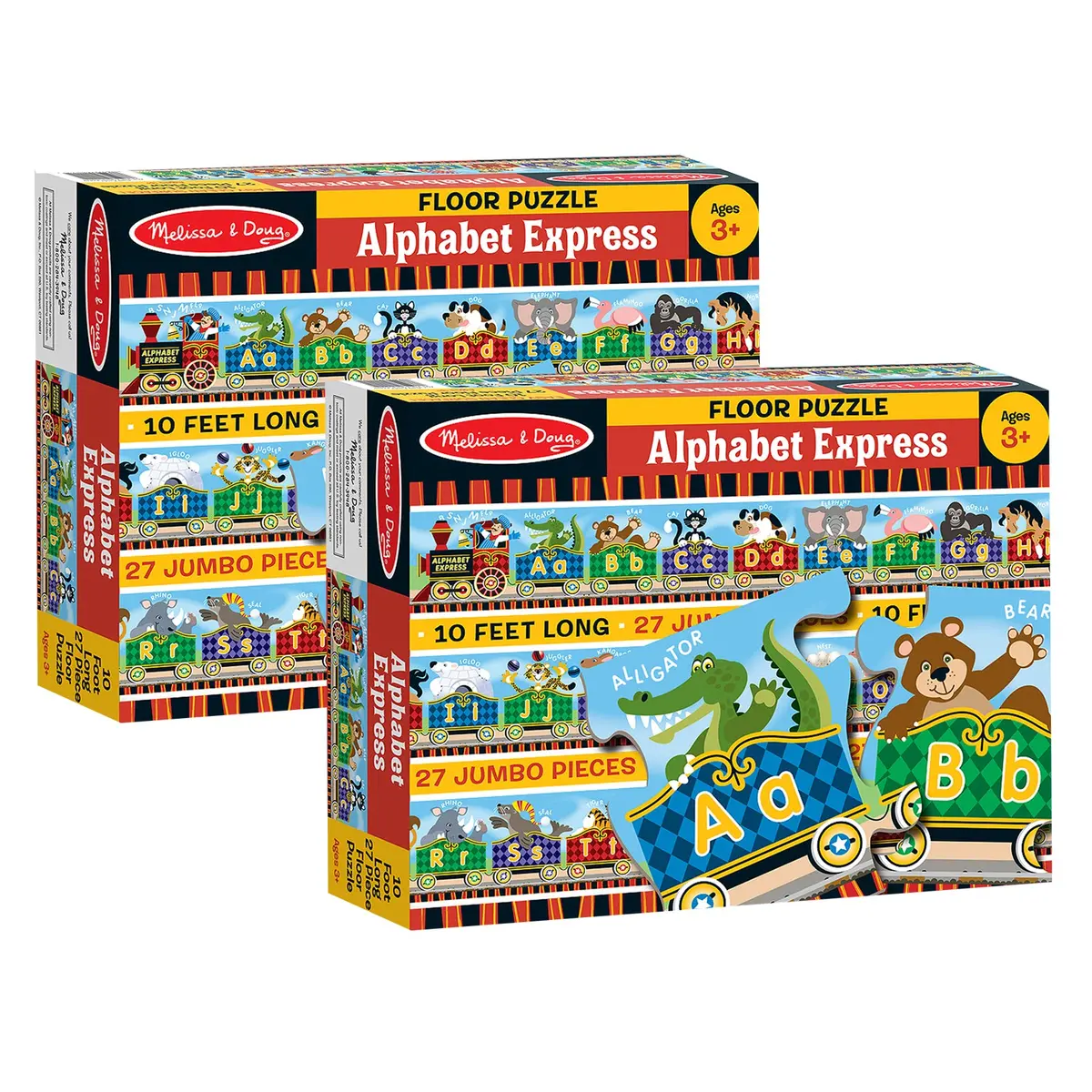Melissa & Doug Alphabet Express 2 Pack Floor Puzzles – 27 Pc 1