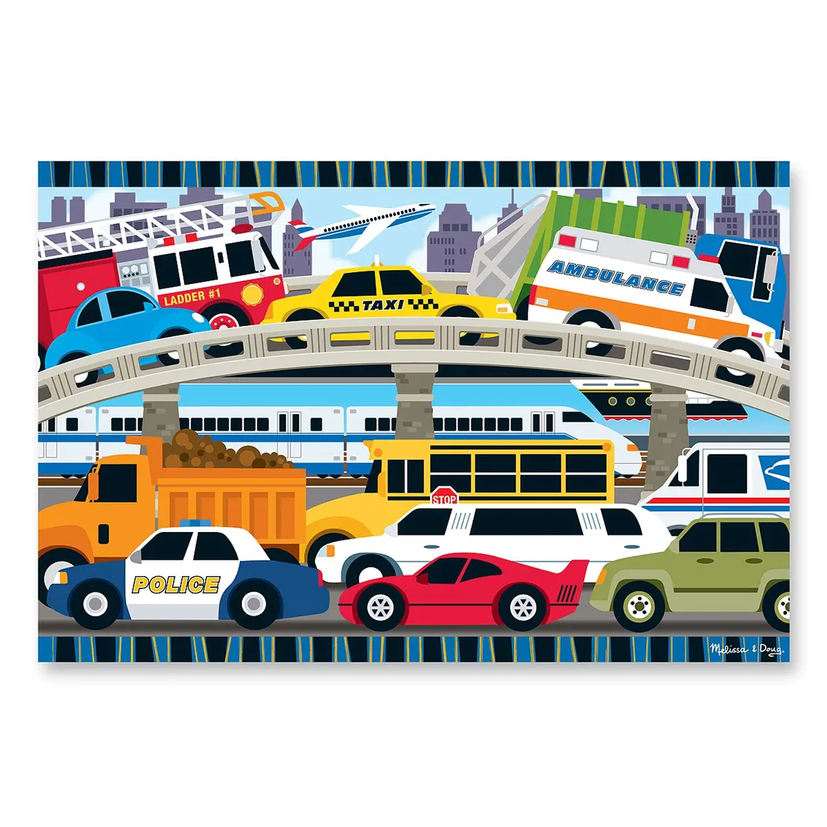 Melissa & Doug Traffic Jam Floor Puzzle - 24 Pc 1