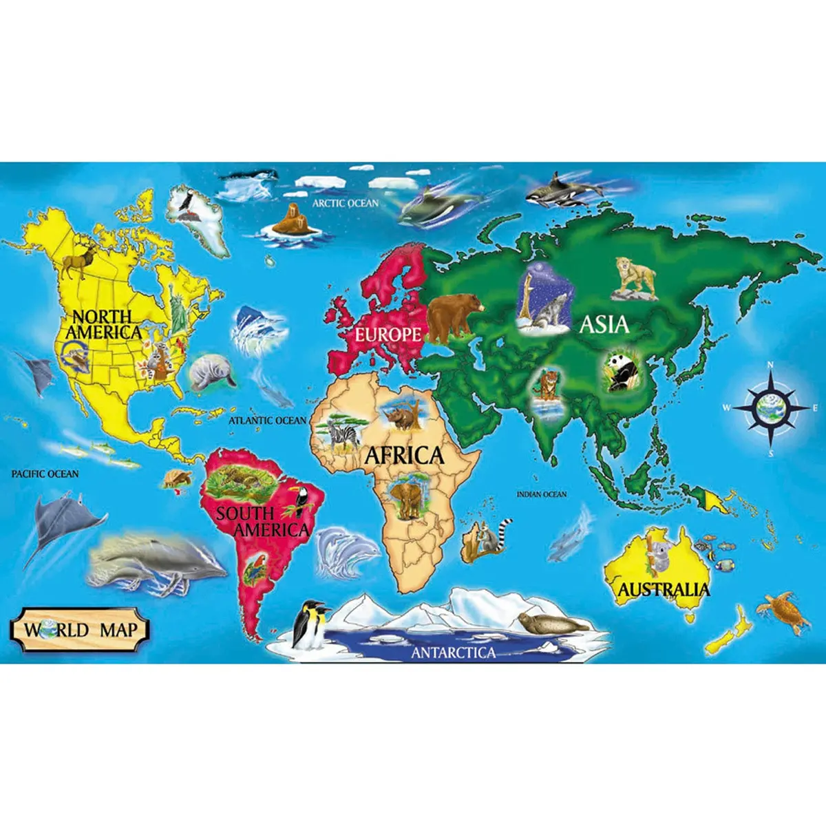 Melissa & Doug Colorful World Map Floor Puzzle - 33 Pc 1