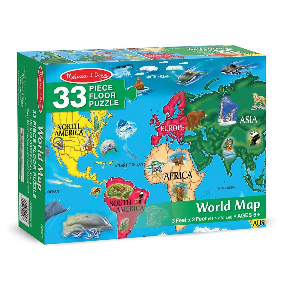 Melissa & Doug Colorful World Map Floor Puzzle - 33 Pc 2