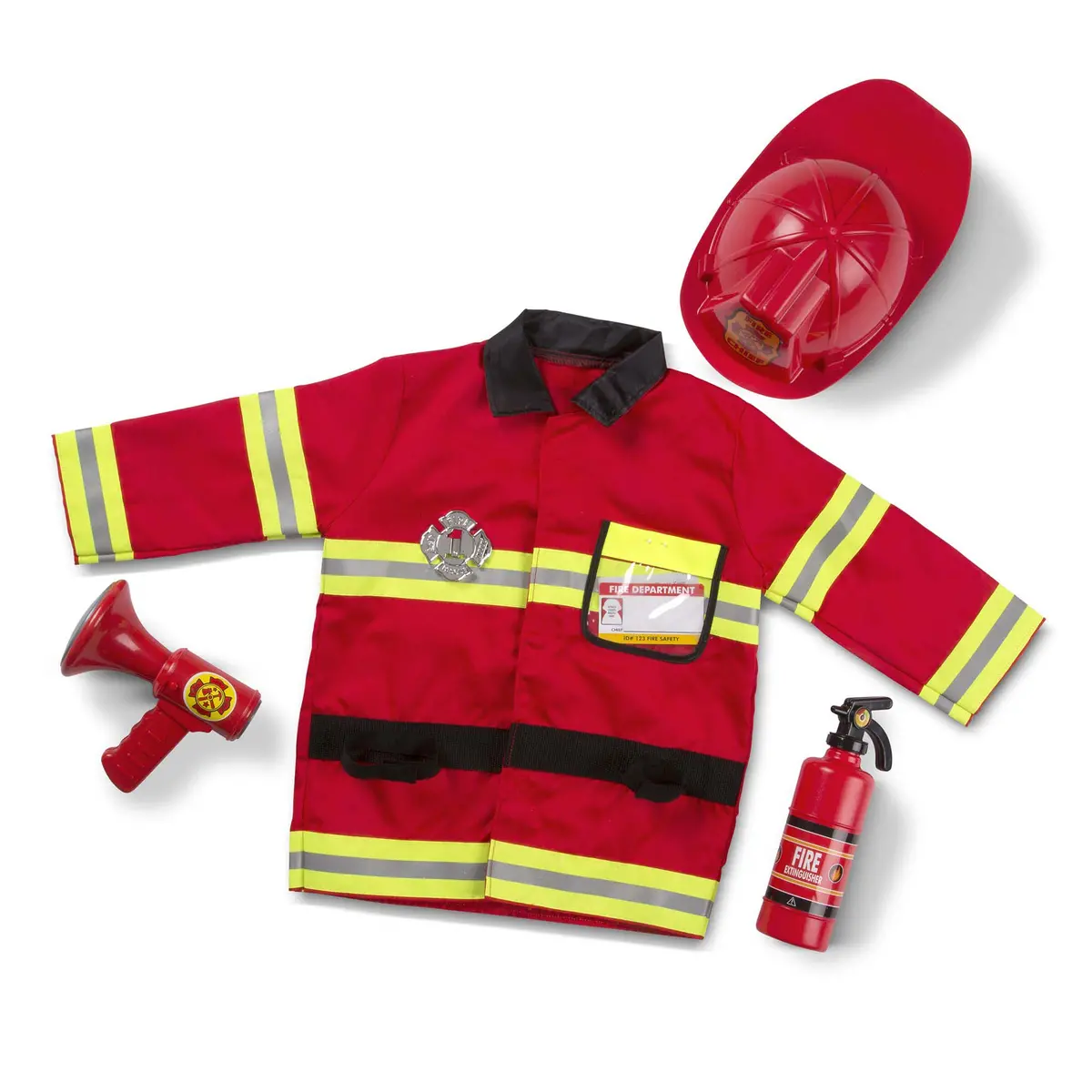 Melissa & Doug Fire Chief Role Play Costume Set - Reflective Red 1