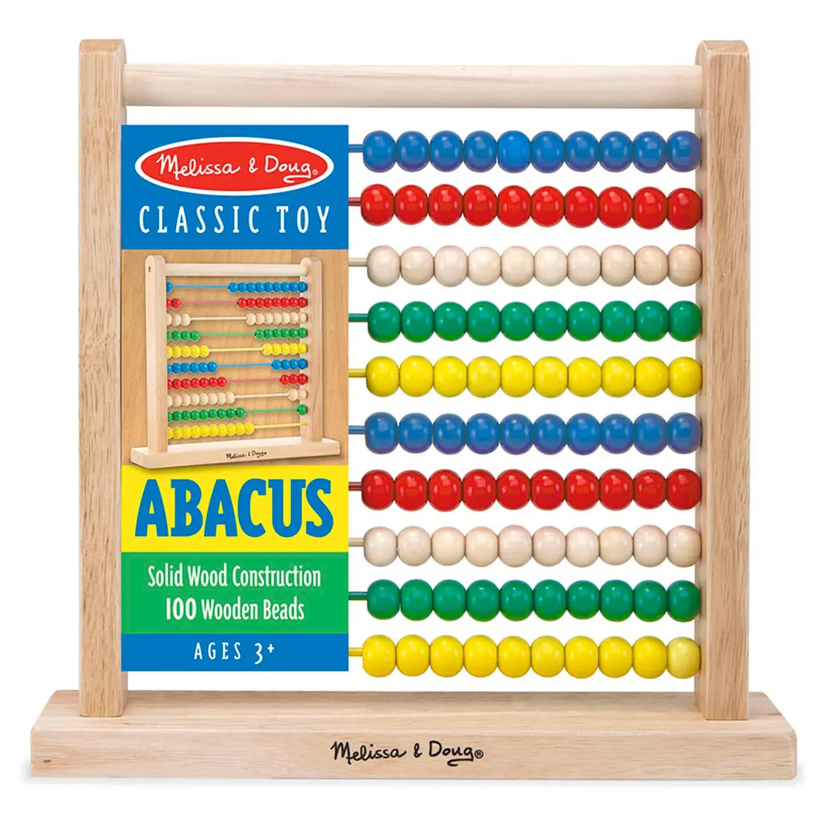 Melissa & Doug Classic Wooden Abacus - Counting & Color Learning Toy 1