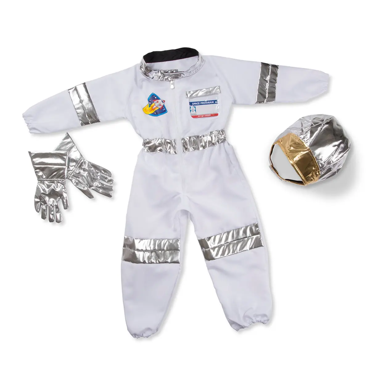 Melissa & Doug Astronaut Role Play Costume Set - Galactic Explorer - White & Silver 1