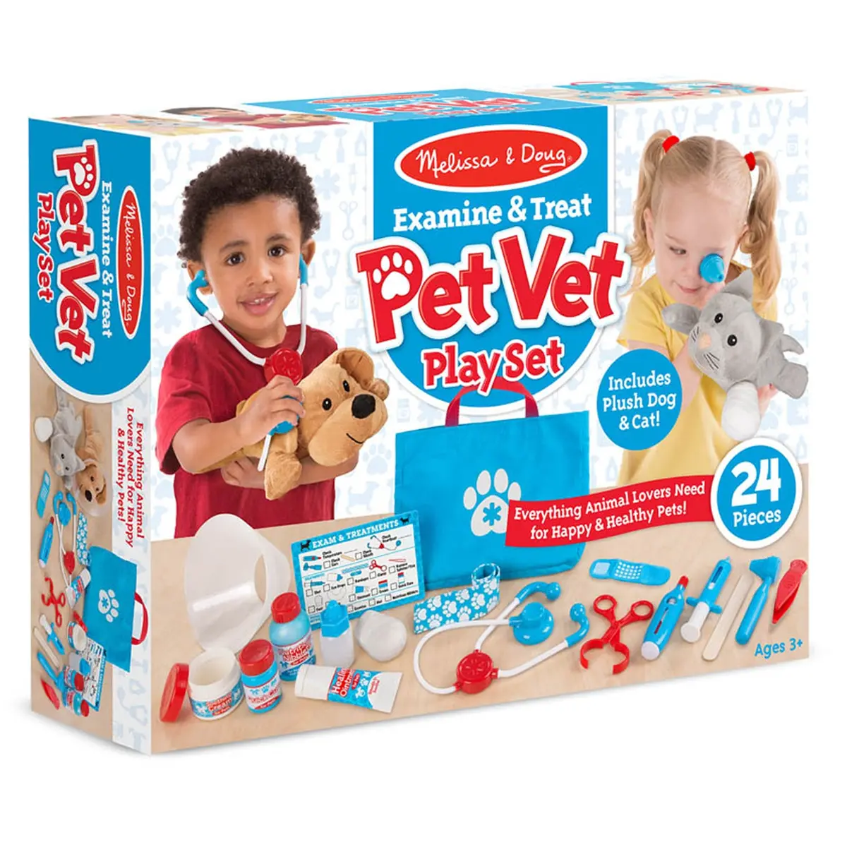 Melissa & Doug Pet Vet Play Set - 24-Piece Examine & Treat Kit 1