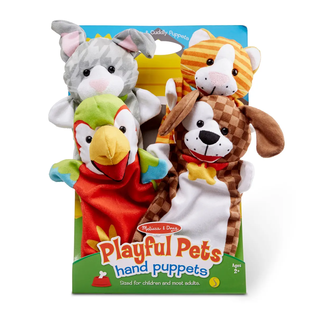 Melissa & Doug Playful Pets Hand Puppet Set - 4 Puppets Included 1