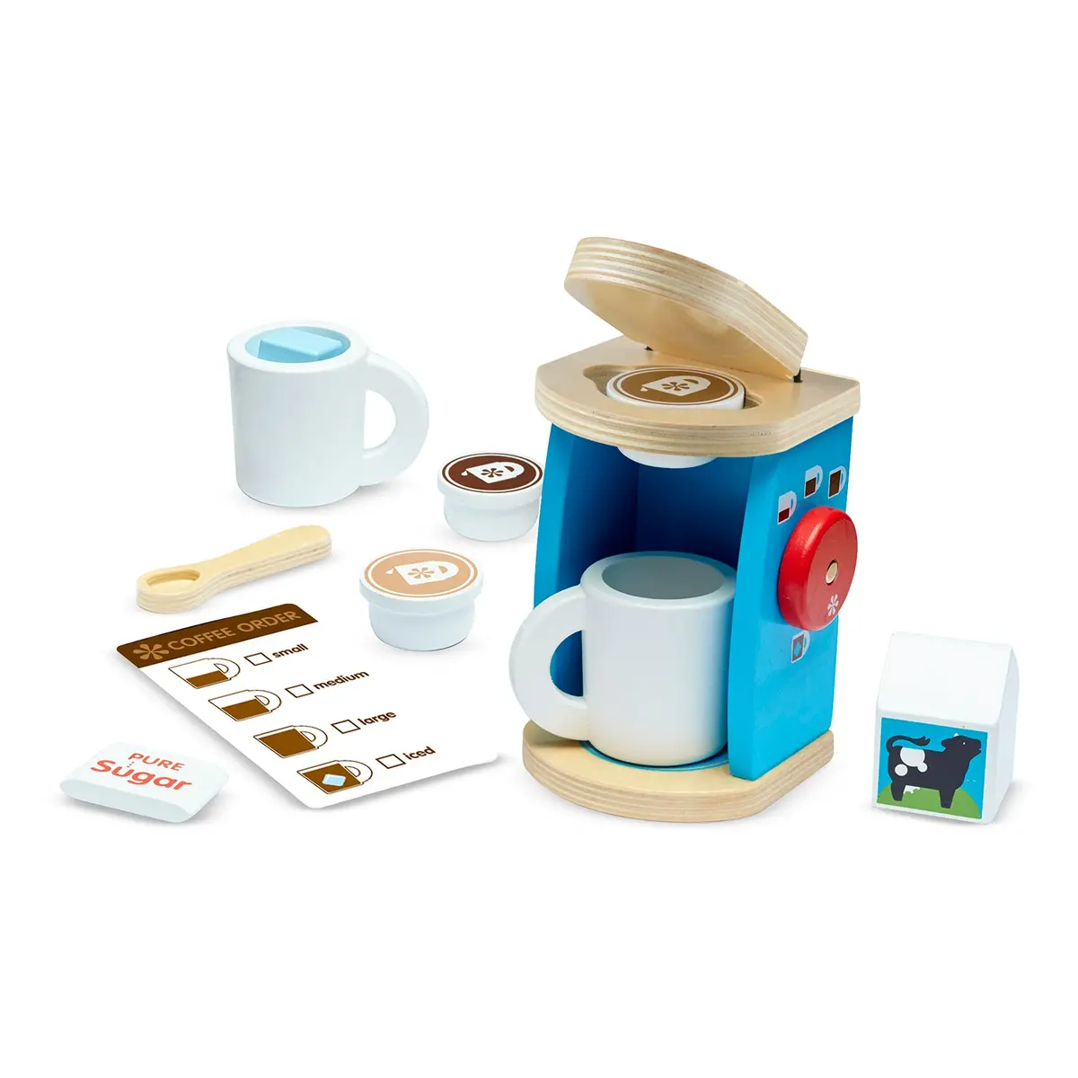 Melissa & Doug 8-Piece Wooden Brew & Serve Coffee Set 1