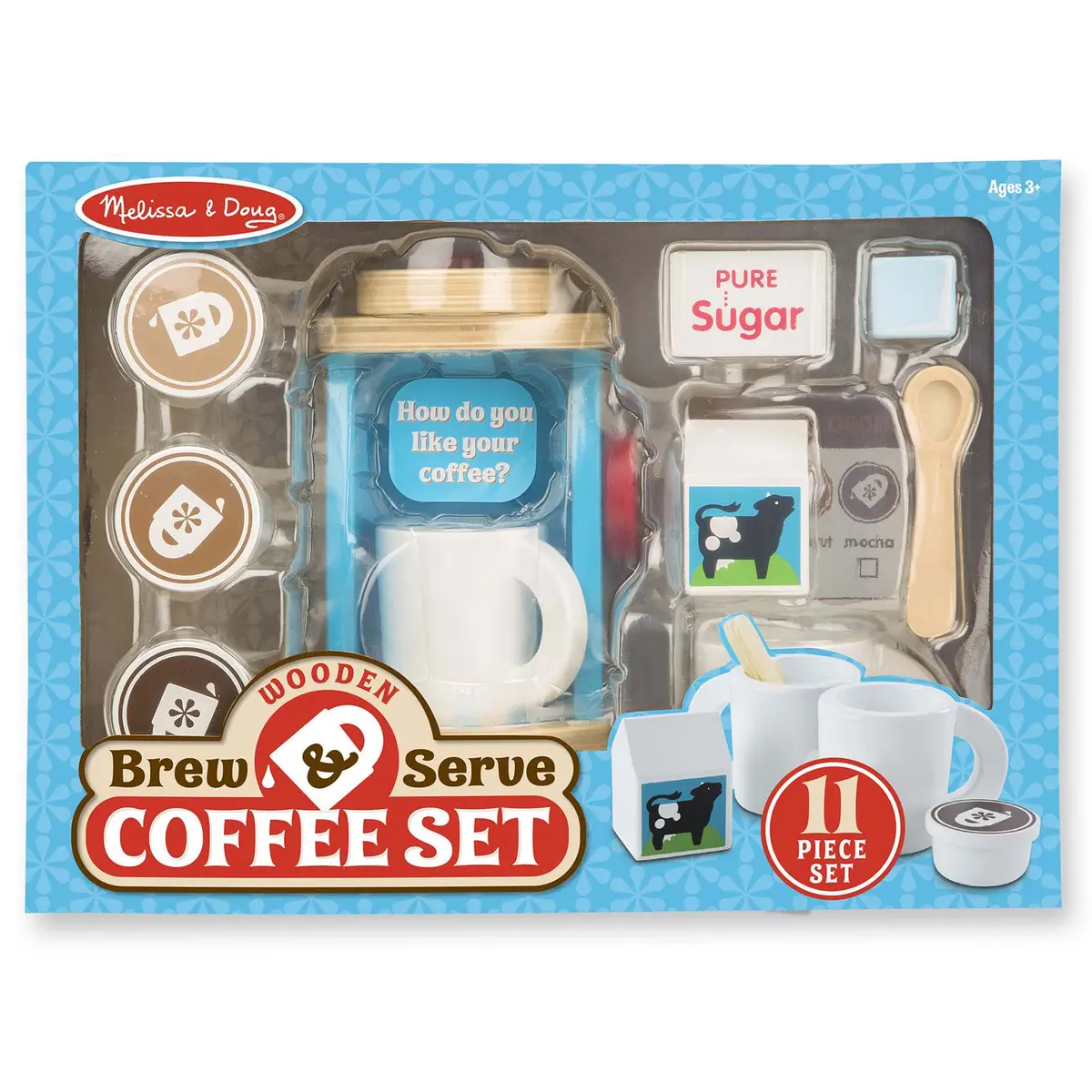 Melissa & Doug 8-Piece Wooden Brew & Serve Coffee Set 2