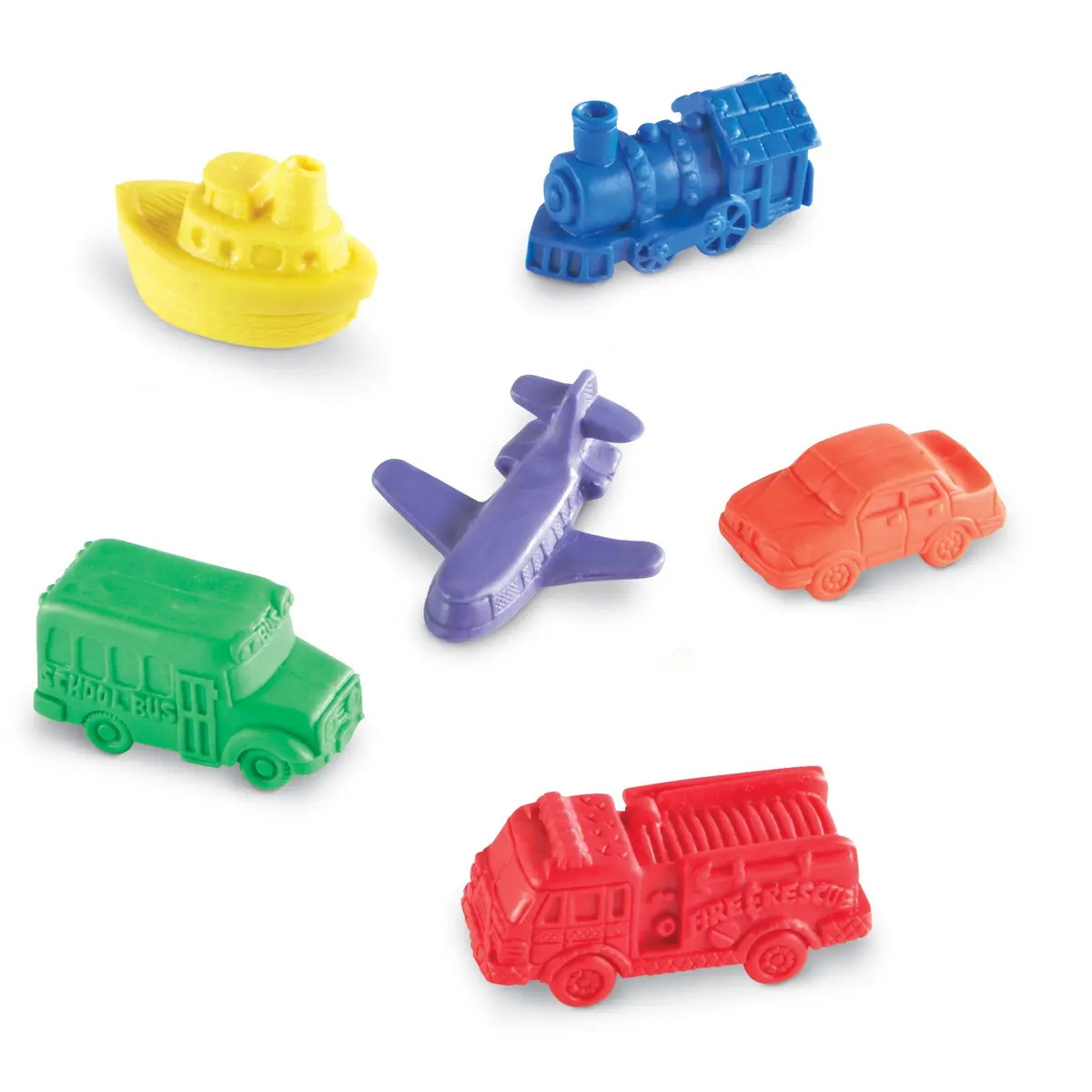 Learning Resources Mini Motors Counters - Colorful Vehicle Shapes - Set Of 72 1