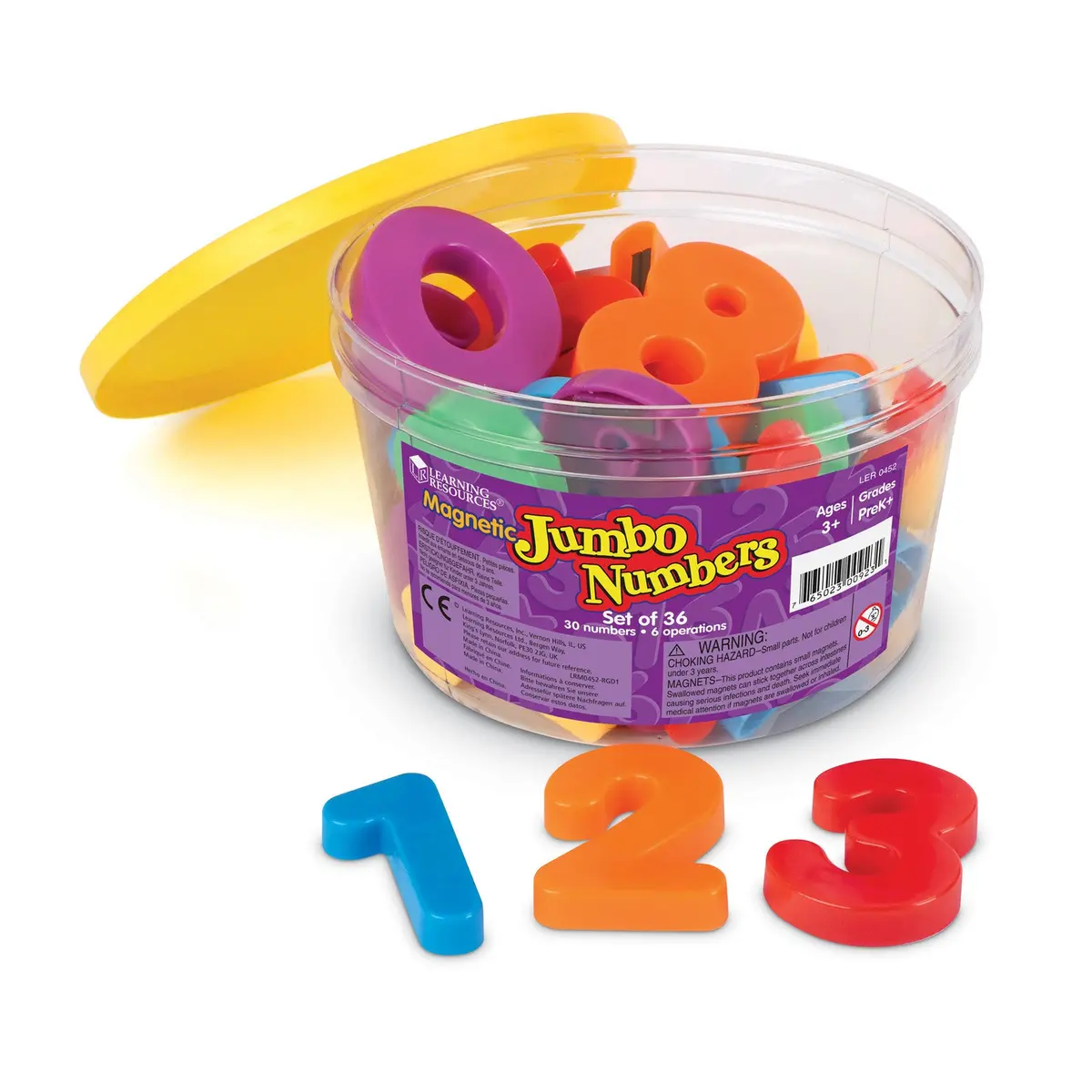 Learning Resources Jumbo Magnetic Numbers & Operations Set - Bright Colors 1