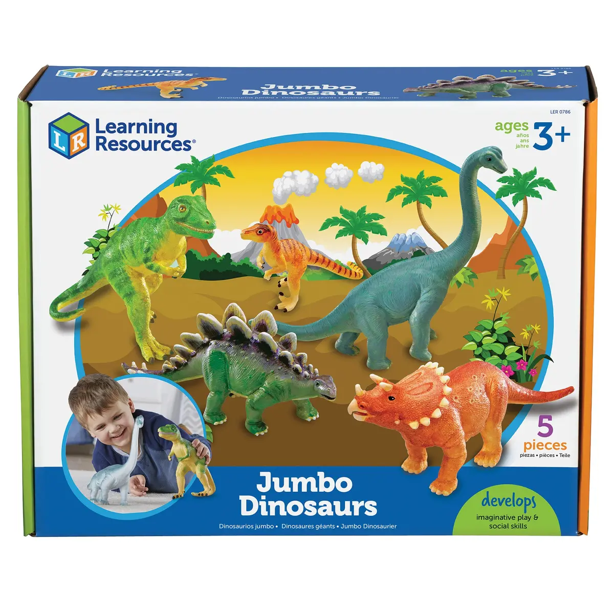 Learning Resources Jumbo Dinosaurs – Prehistoric Play Set Of 5 1
