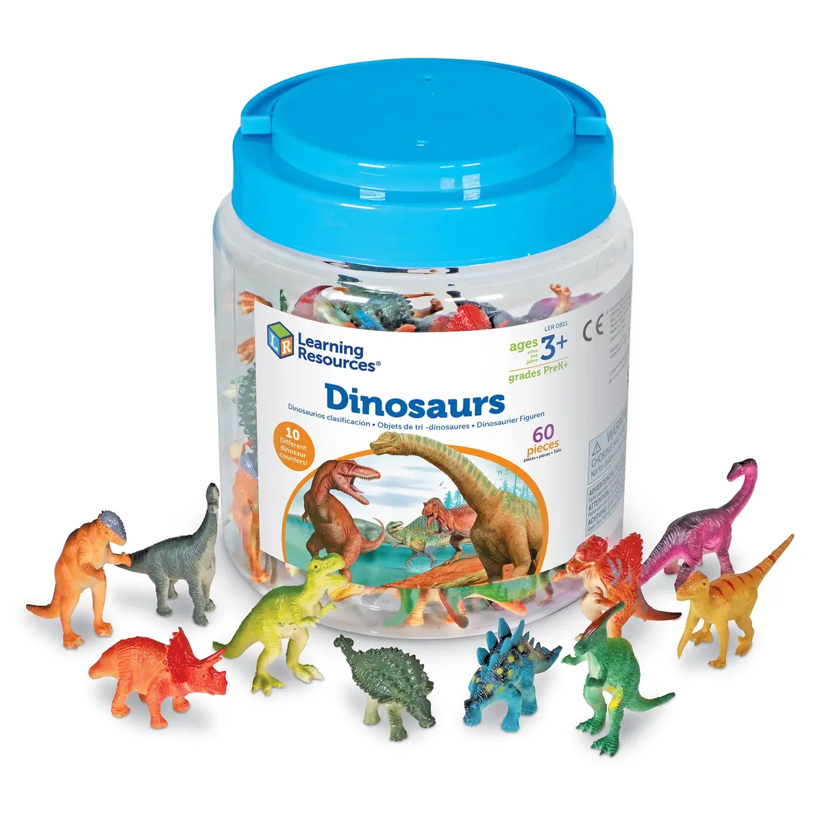 Learning Resources Dinosaur Counters - Prehistoric Math Fun Set Of 60 1