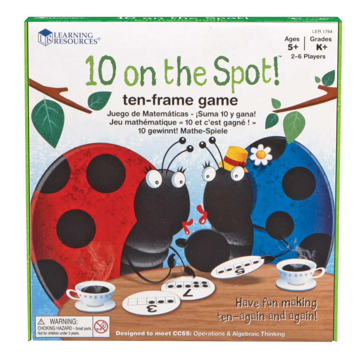 Learning Resources 10 On The Spot! Ten Frame Game - Educational Number Matching 1