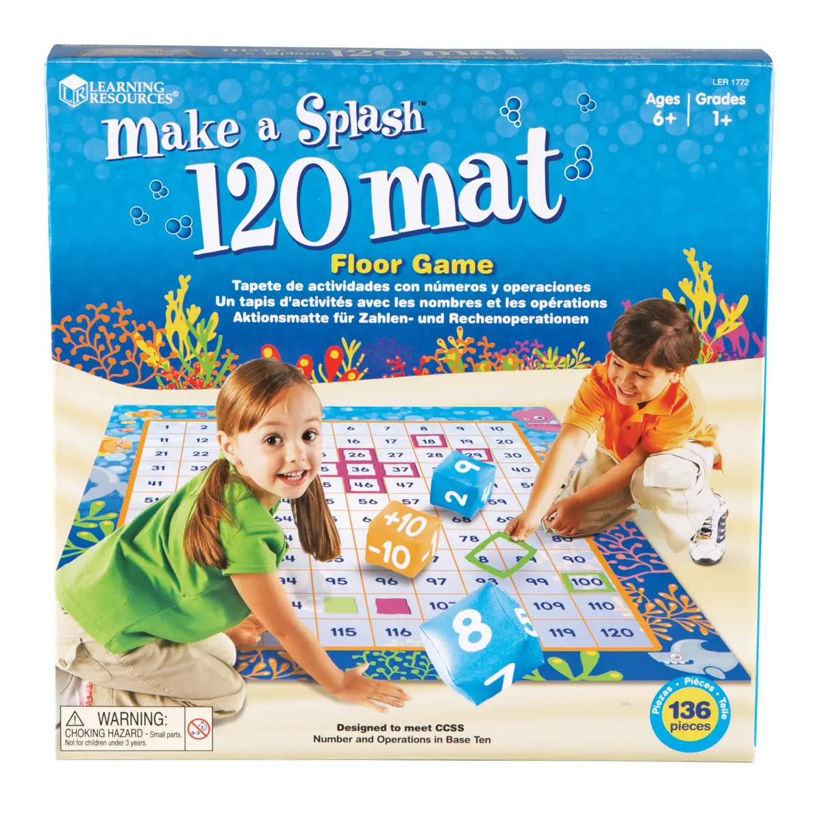 Learning Resources Make A Splash 120 Mat Floor Game - Math Exploration 1