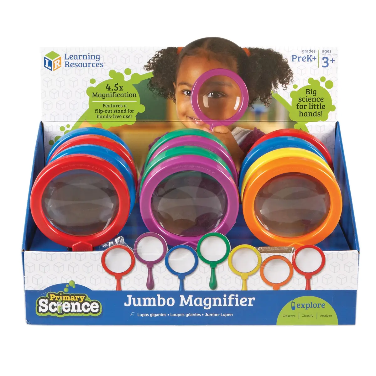 Learning Resources Primary Science Jumbo Magnifiers Set – Colorful 12-Pack 1