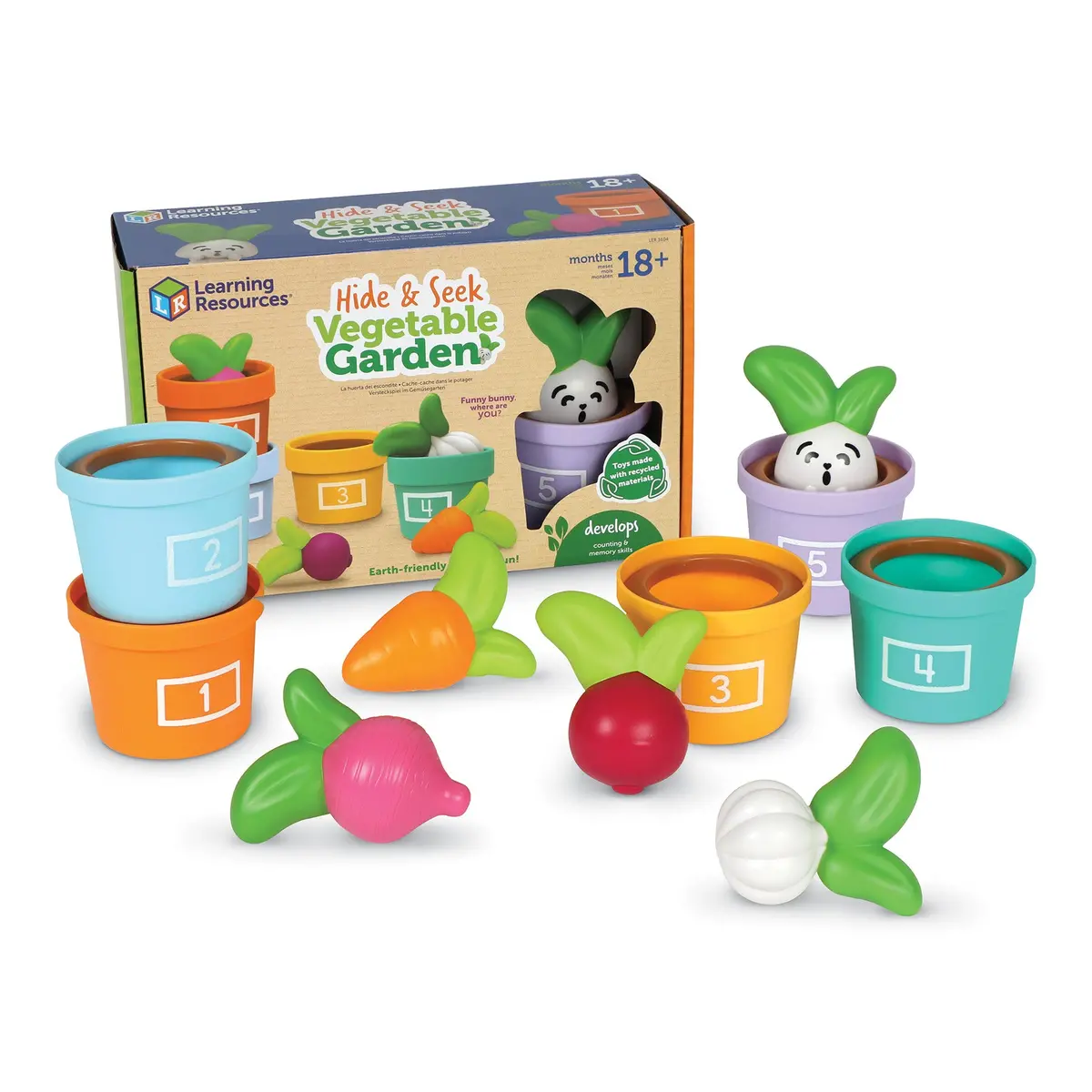 Learning Resources Hide & Seek Vegetable Garden - Eco-Friendly Preschool Game 1