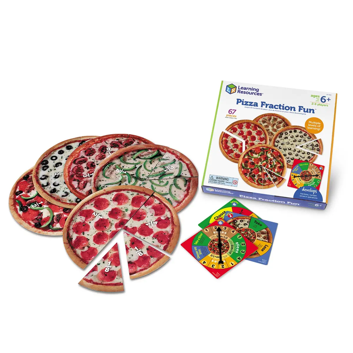 Learning Resources Pizza Fraction Fun Game - Math & Learning Toy 1