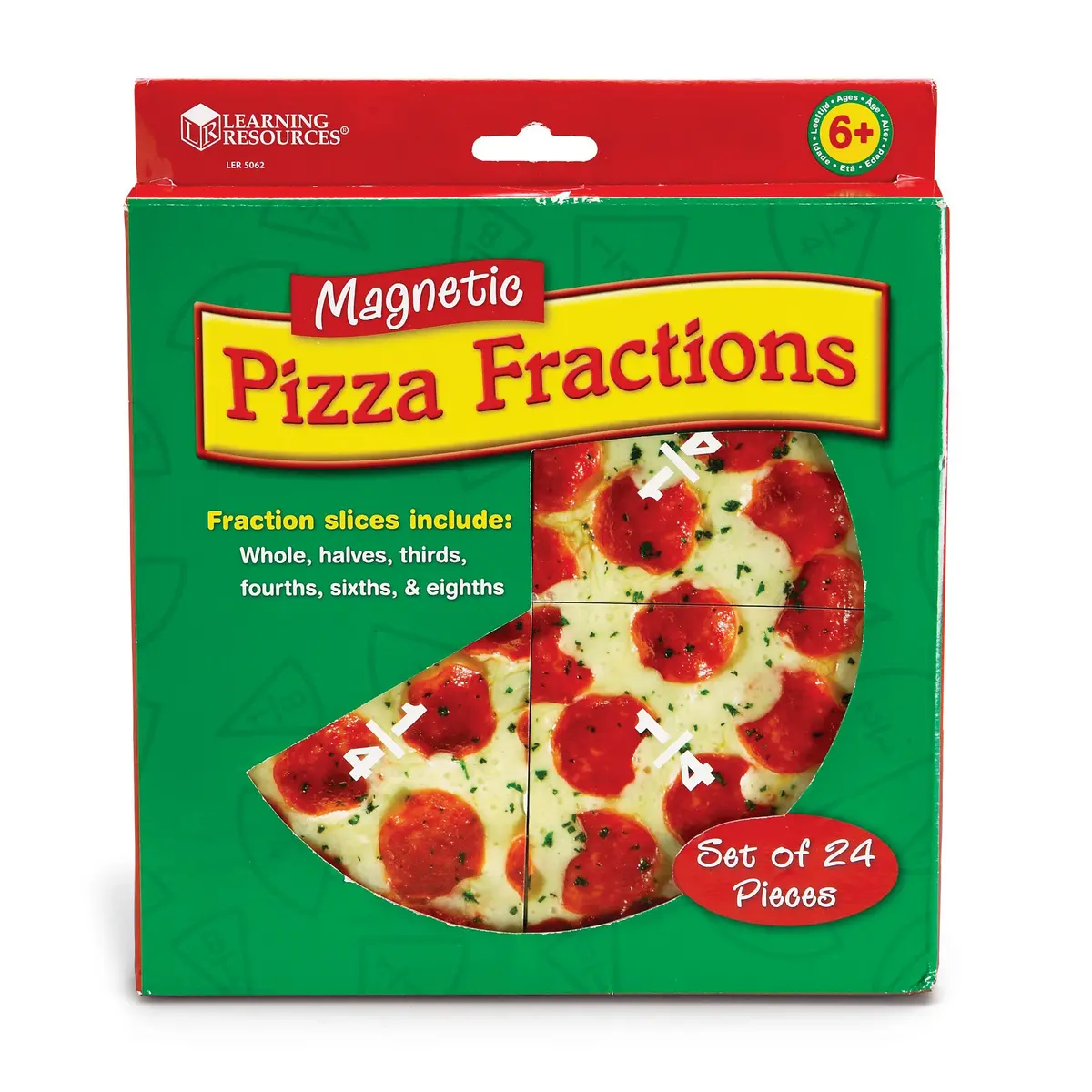 Learning Resources Magnetic Pizza Fraction Set - Colorful Educational Toy 1