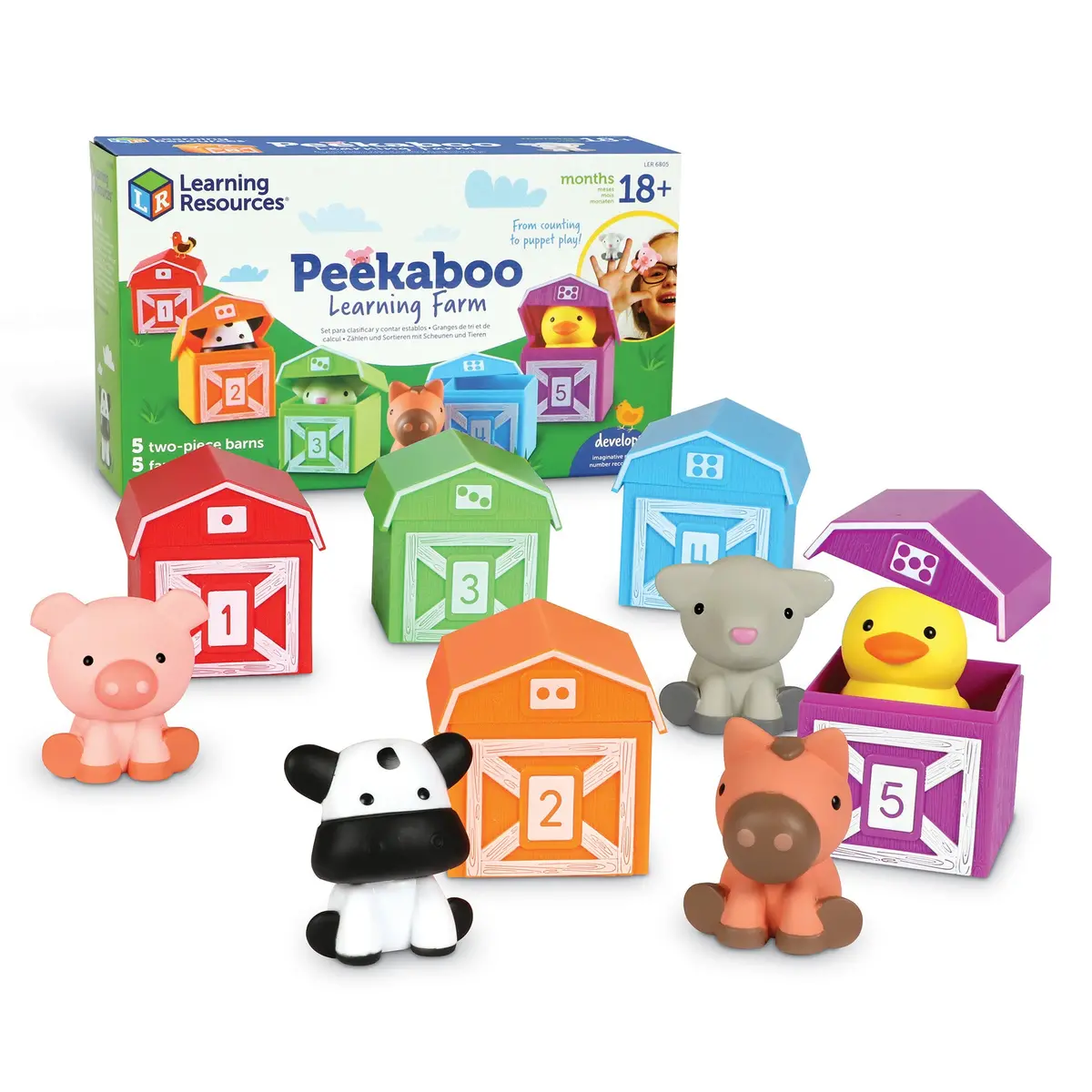 Learning Resources Peekaboo Learning Farm Colorful Animal Barn Playset 1
