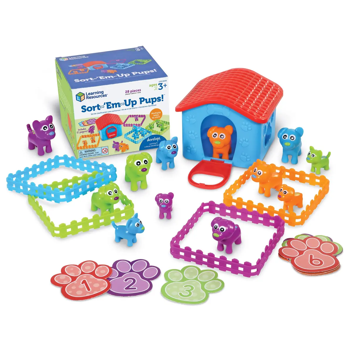 Learning Resources Sort Em' Up Pups - Sorting Activity Set 1