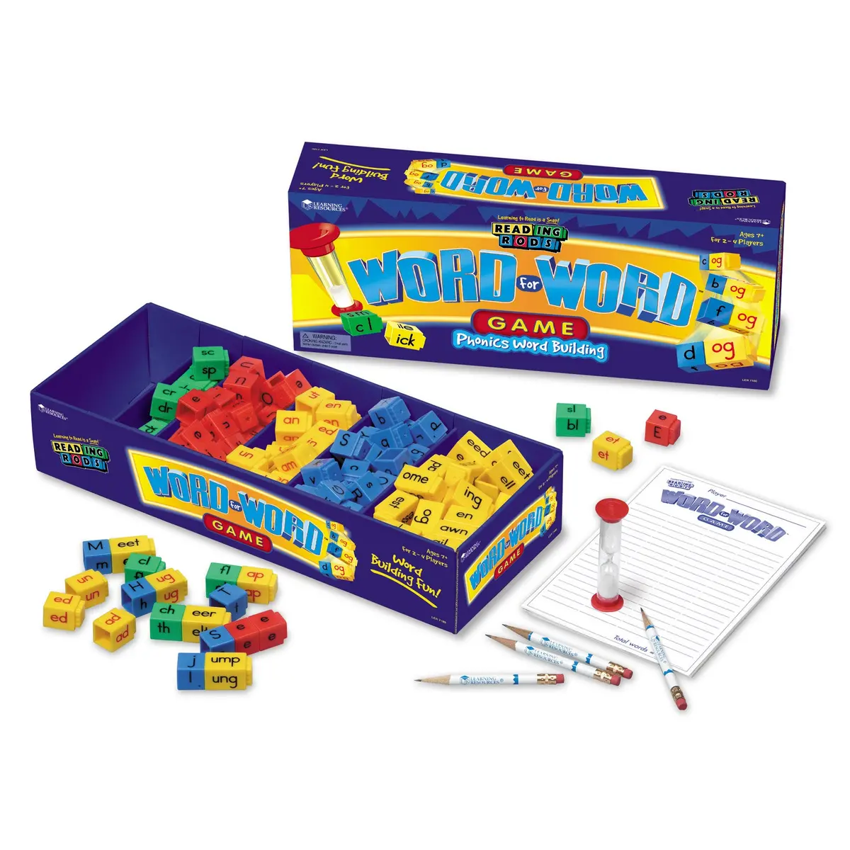 Learning Resources Reading Rods Word For Word Phonics Game - Educational Building Set 1
