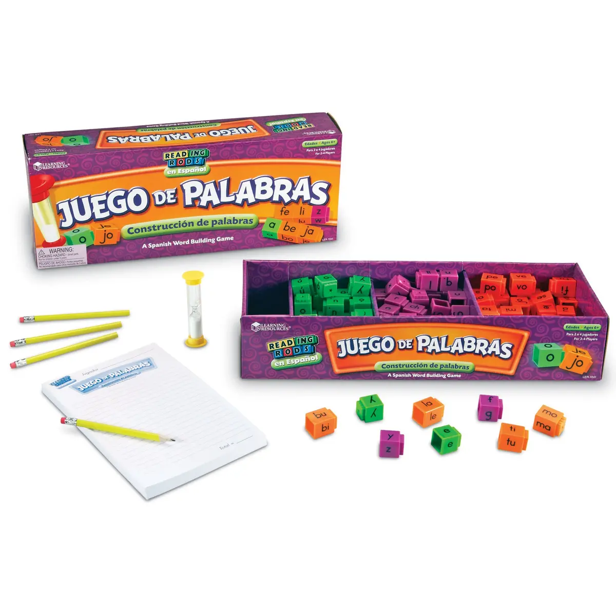 Learning Resources Juego De Palabras Spanish Word Game - Educational Reading Rods 1