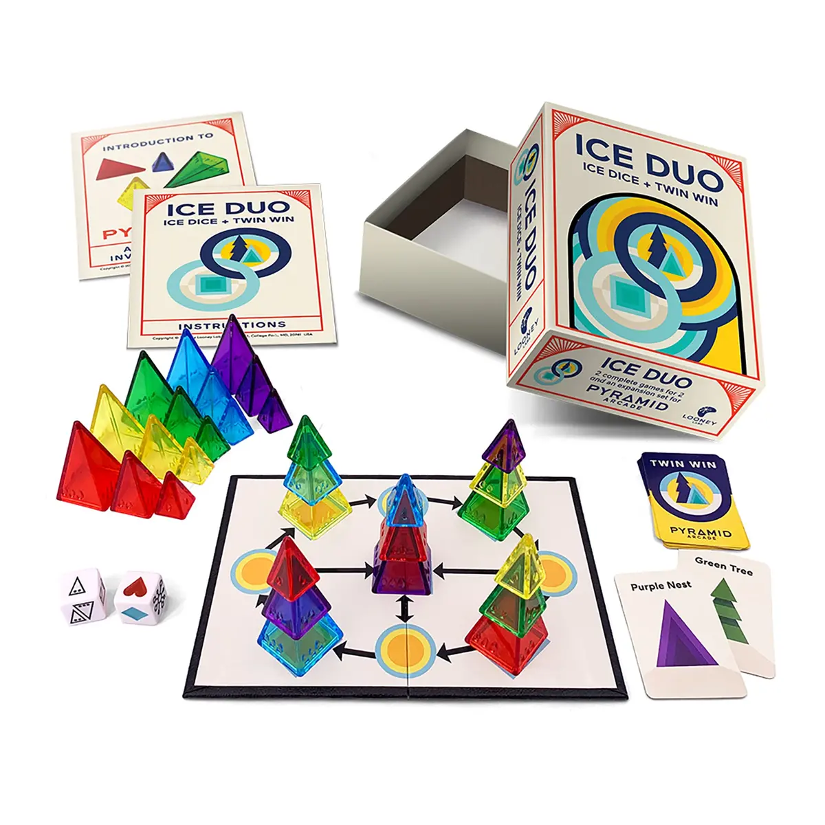 Looney Labs Ice Duo Pyramid Press-Your-Luck And Strategy Games 1