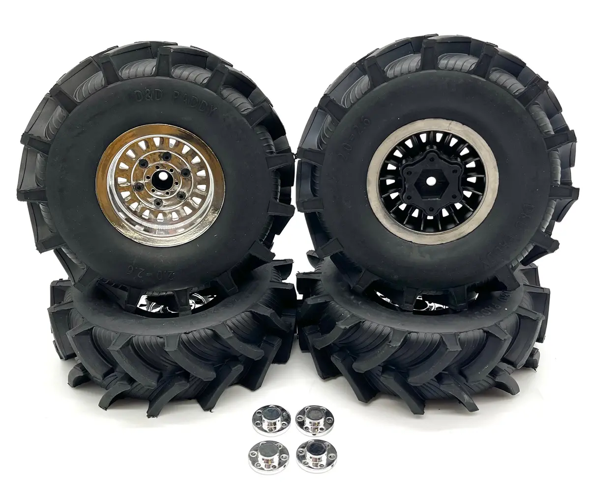 Losi Lmt Bog Hog Tires (Set Of 4 Tyres Chrome Rims Wheels) Los04024 1