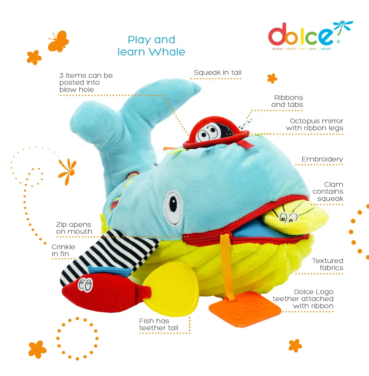 Dolce Wallie The Whale Interactive Play Plush 1