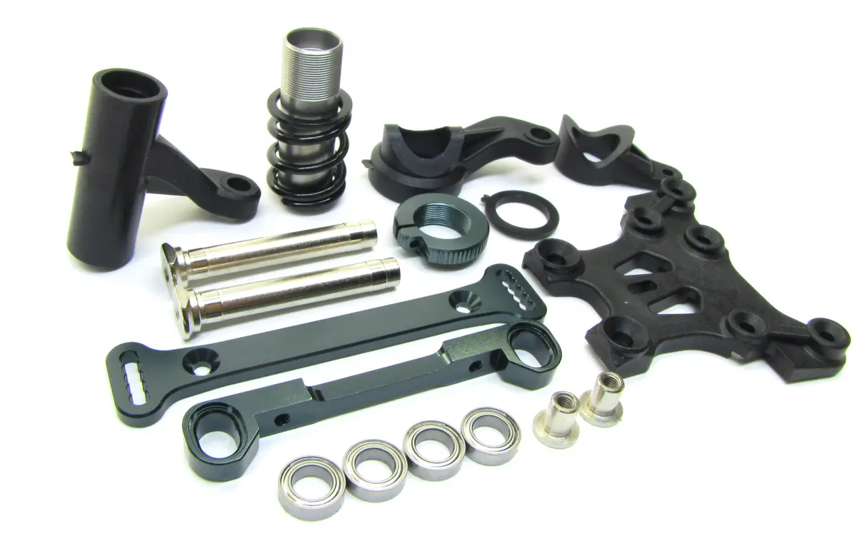 Mbx8 Steering Set (Bell Crank, Servo Saver Upper Ackerman Plate Mugen E2021 1