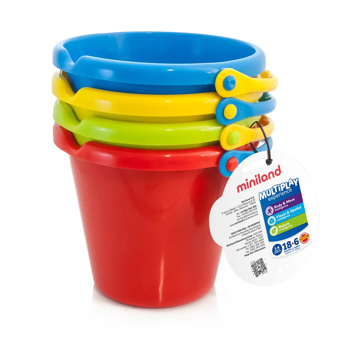 Miniland Colorful Play Buckets - Set Of 4 1