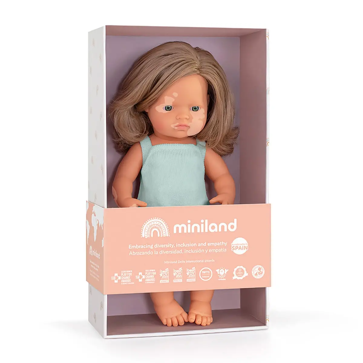 Miniland 15-Inch Baby Doll With Vitiligo - Golden Locks 1