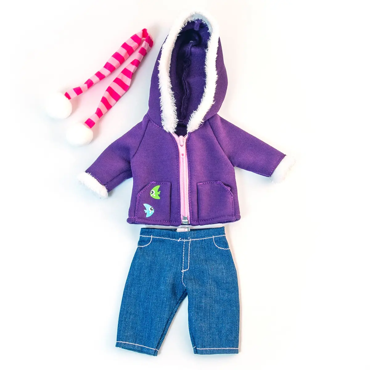 Miniland Cold Weather Purple Fleece Doll Outfit For 12-5/8" Dolls 1