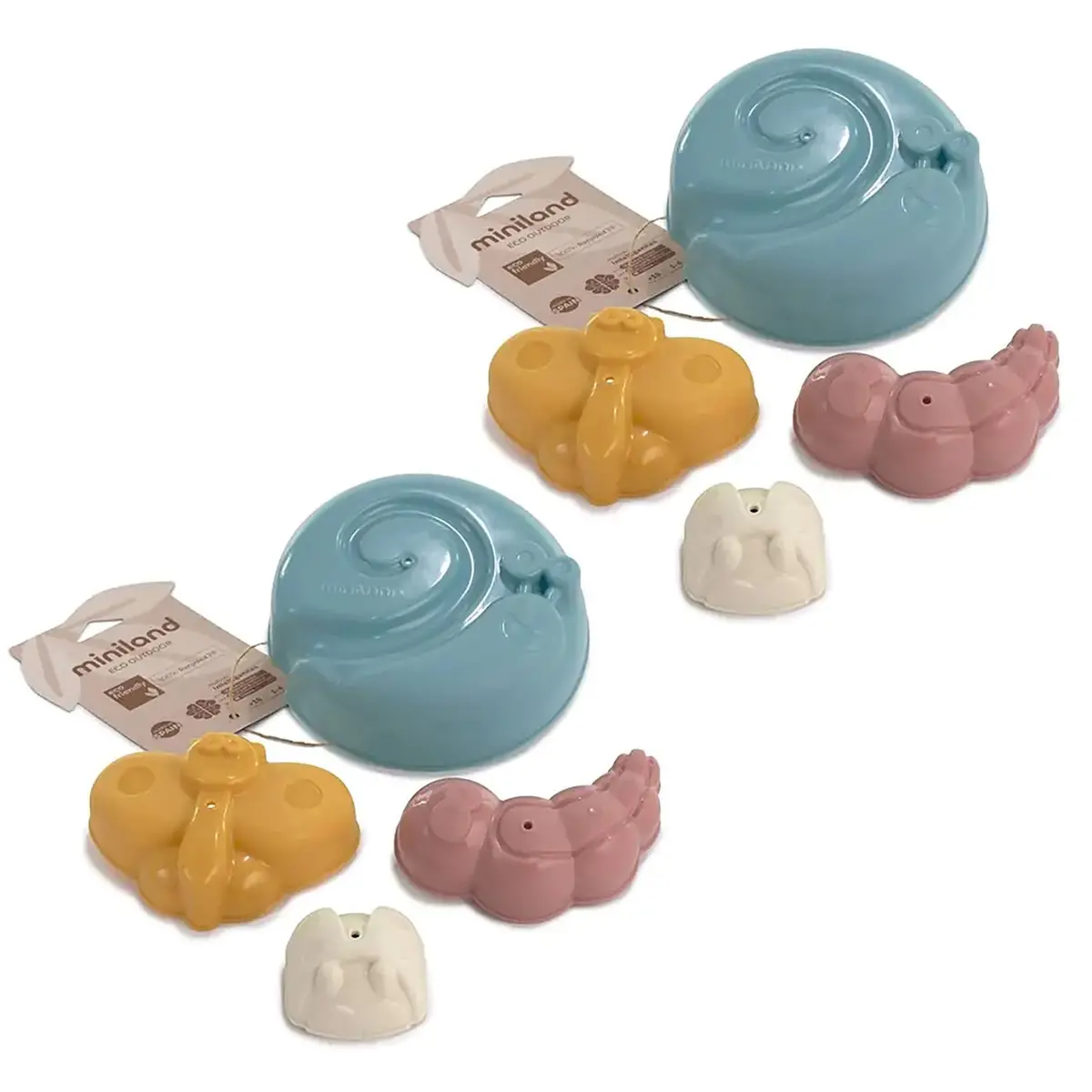 Miniland Eco Sand Molds - Eco-Friendly Beach And Snow Play - 2 Sets 1
