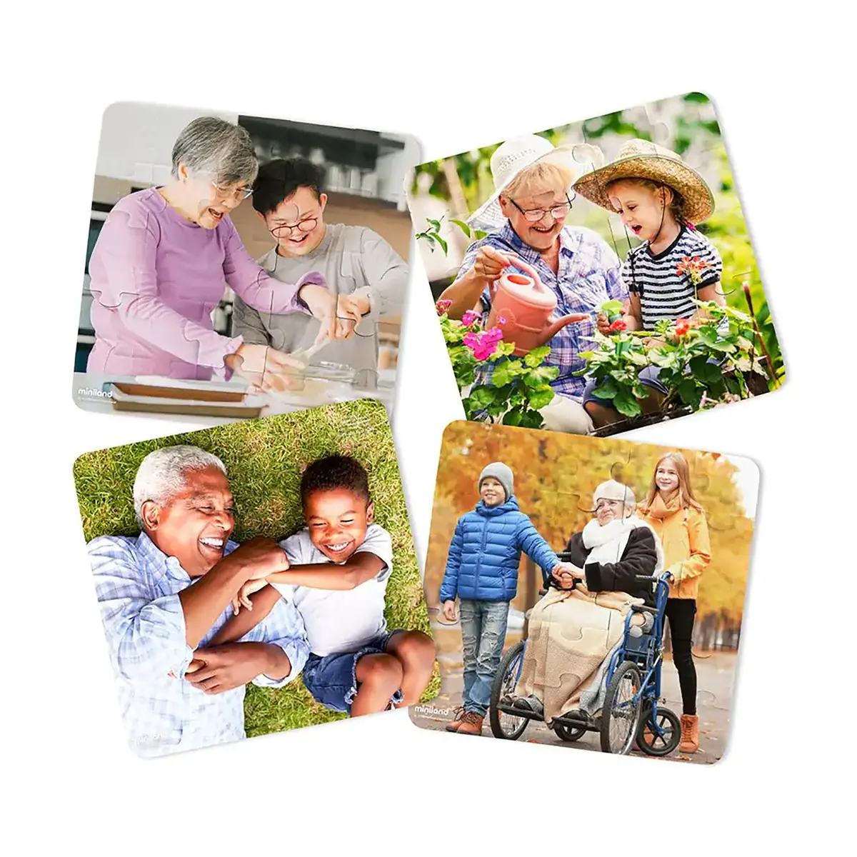 Miniland Grandparents Diversity 4-Pack Jigsaw Puzzles - 25 Pc 1