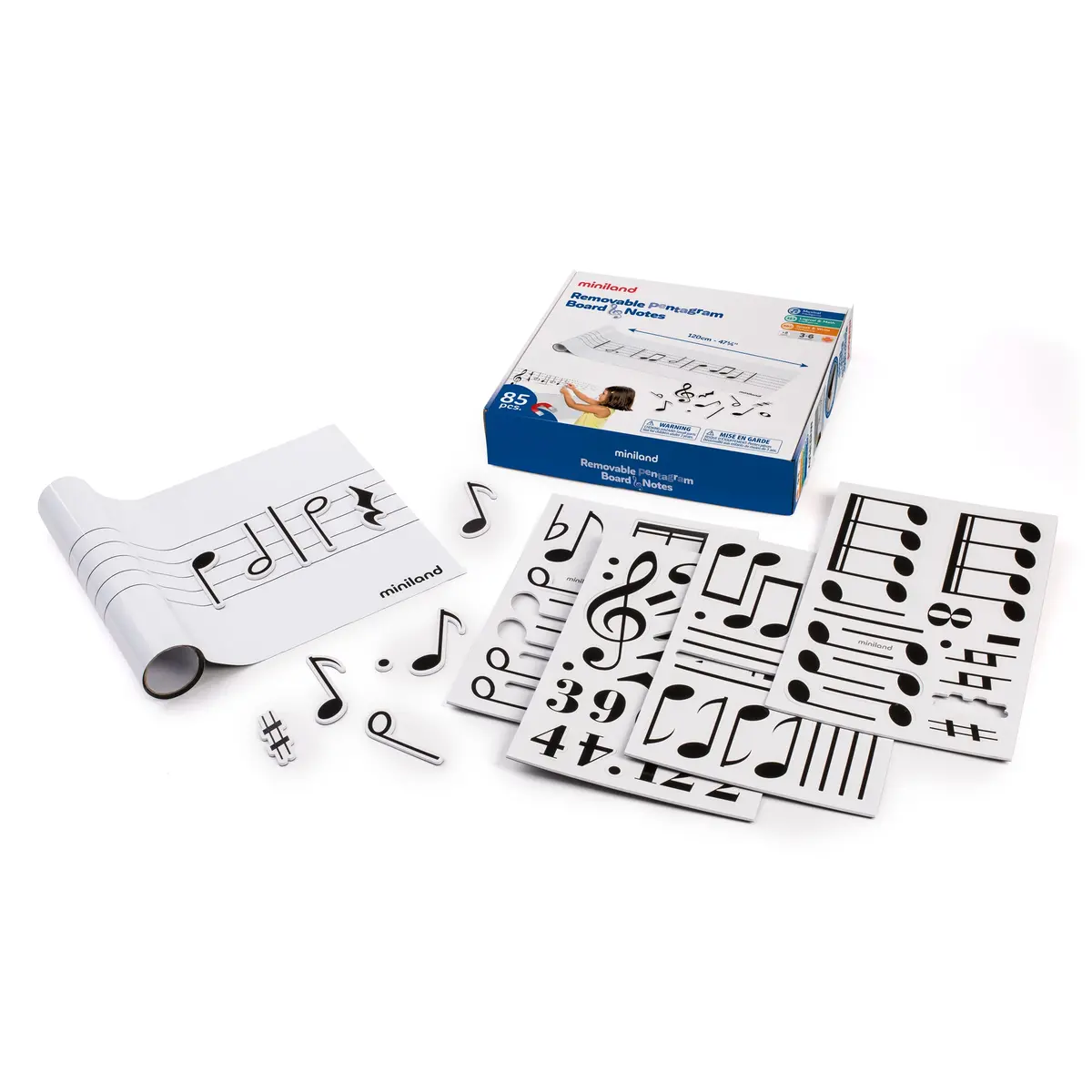 Miniland Removable Pentagram Board & Notes - Musical Creativity On-The-Go 1