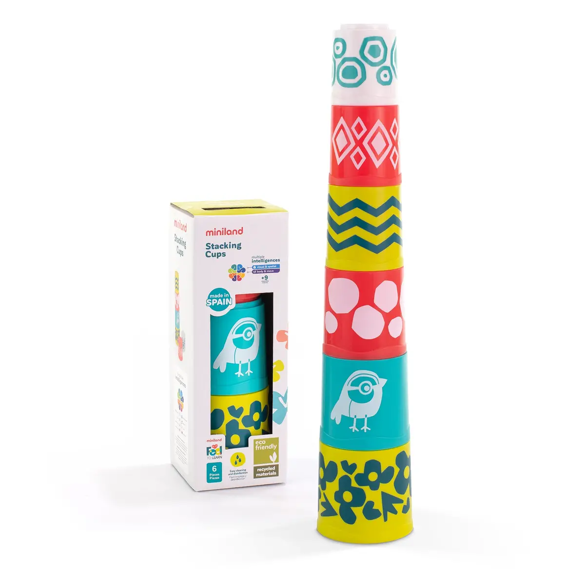 Miniland Feel To Learn - Eco-Friendly Stacking Cups 1