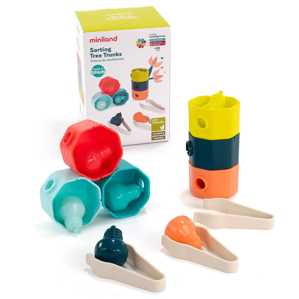 Miniland Feel To Learn: Sorting Tree Trunks - Color-Sorting Eco Game 1