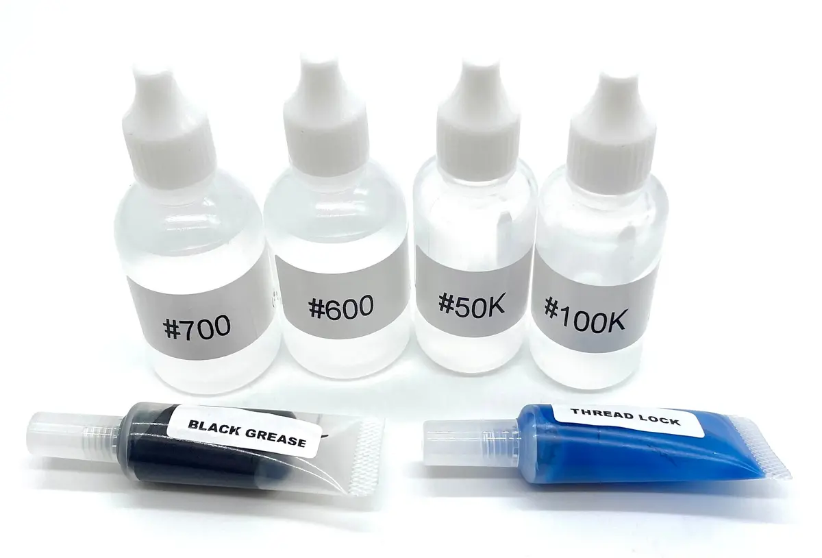 Tekno Mt410 2.0 Lubricant Set, Shock Oils (3 Weights, Grease And Threadlock Tkr9501 1