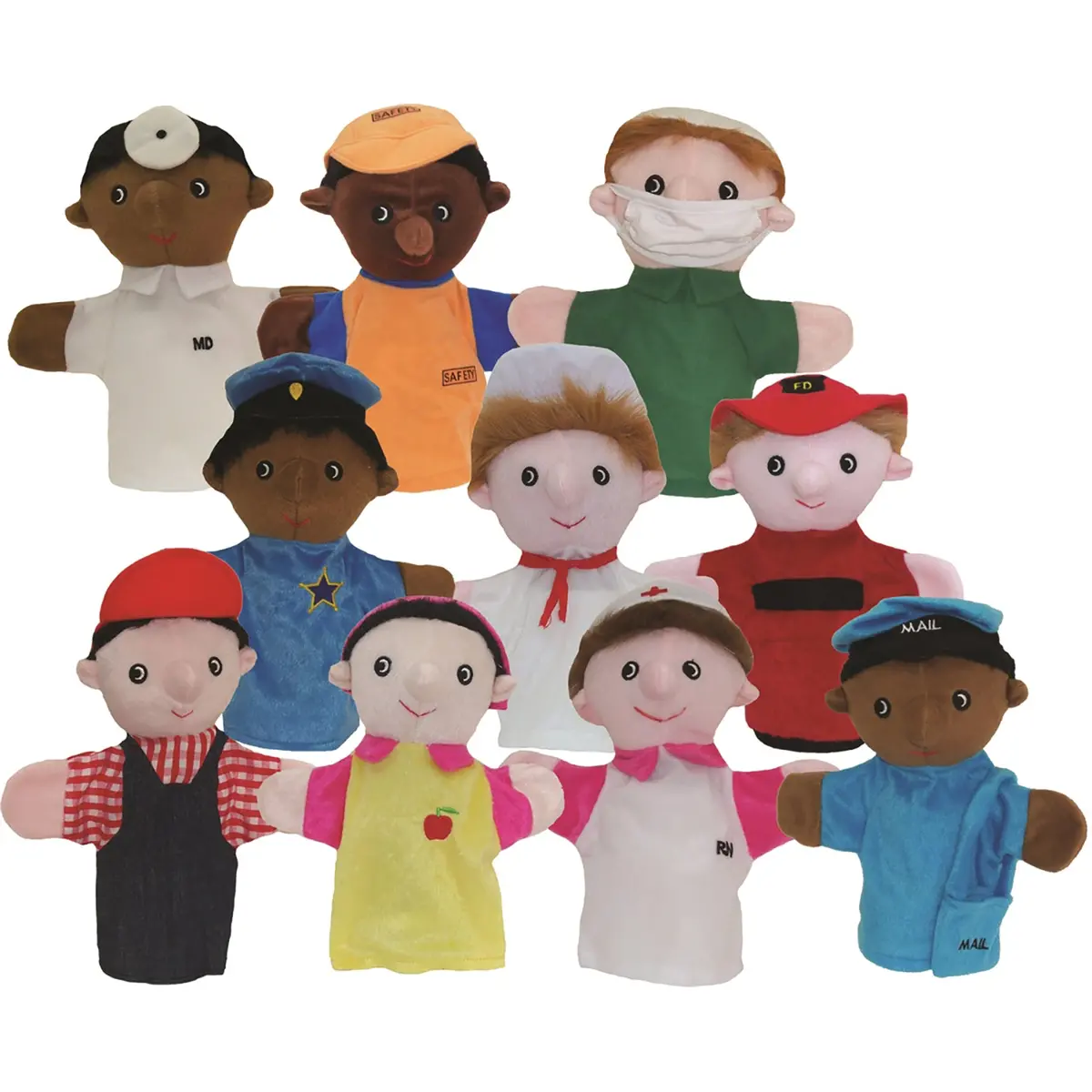 Get Ready Kids Multicultural Community Helper Puppet Set, 10 Pieces 1