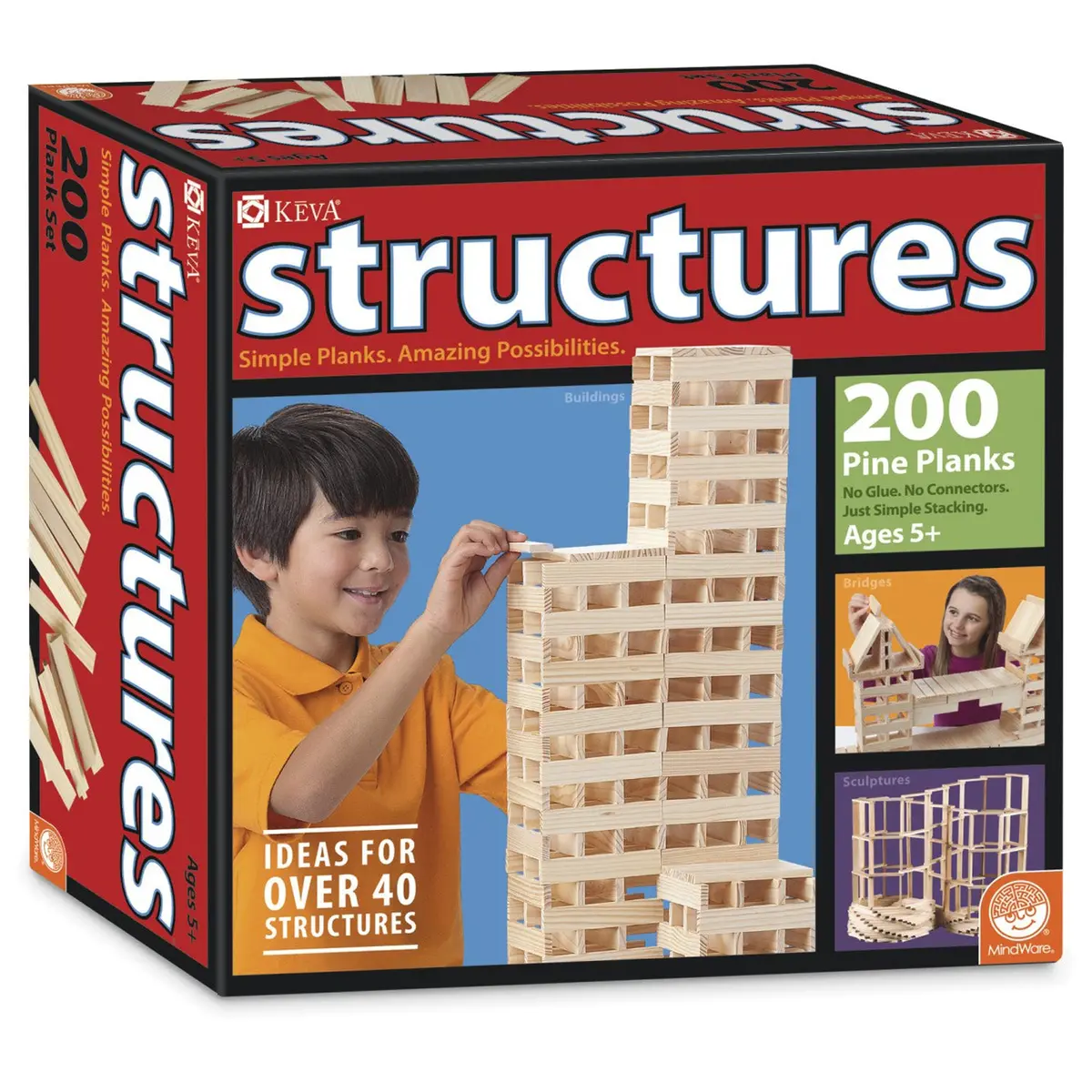 Mindware Keva Structures 600-Piece Pine Plank Building Set 1