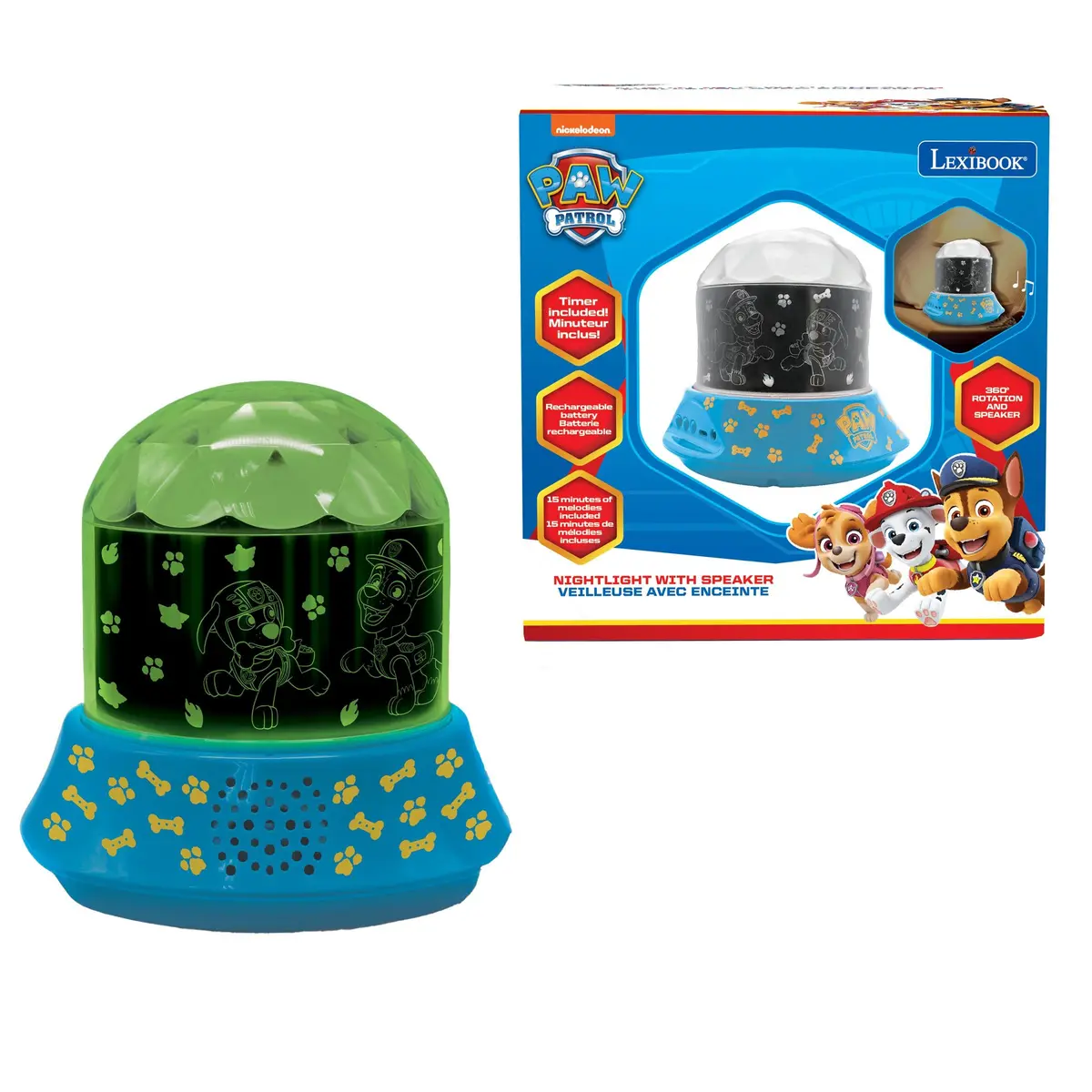 Paw Patrol Nightlight Projector With Speaker - Chase & Friends Multicolor 1