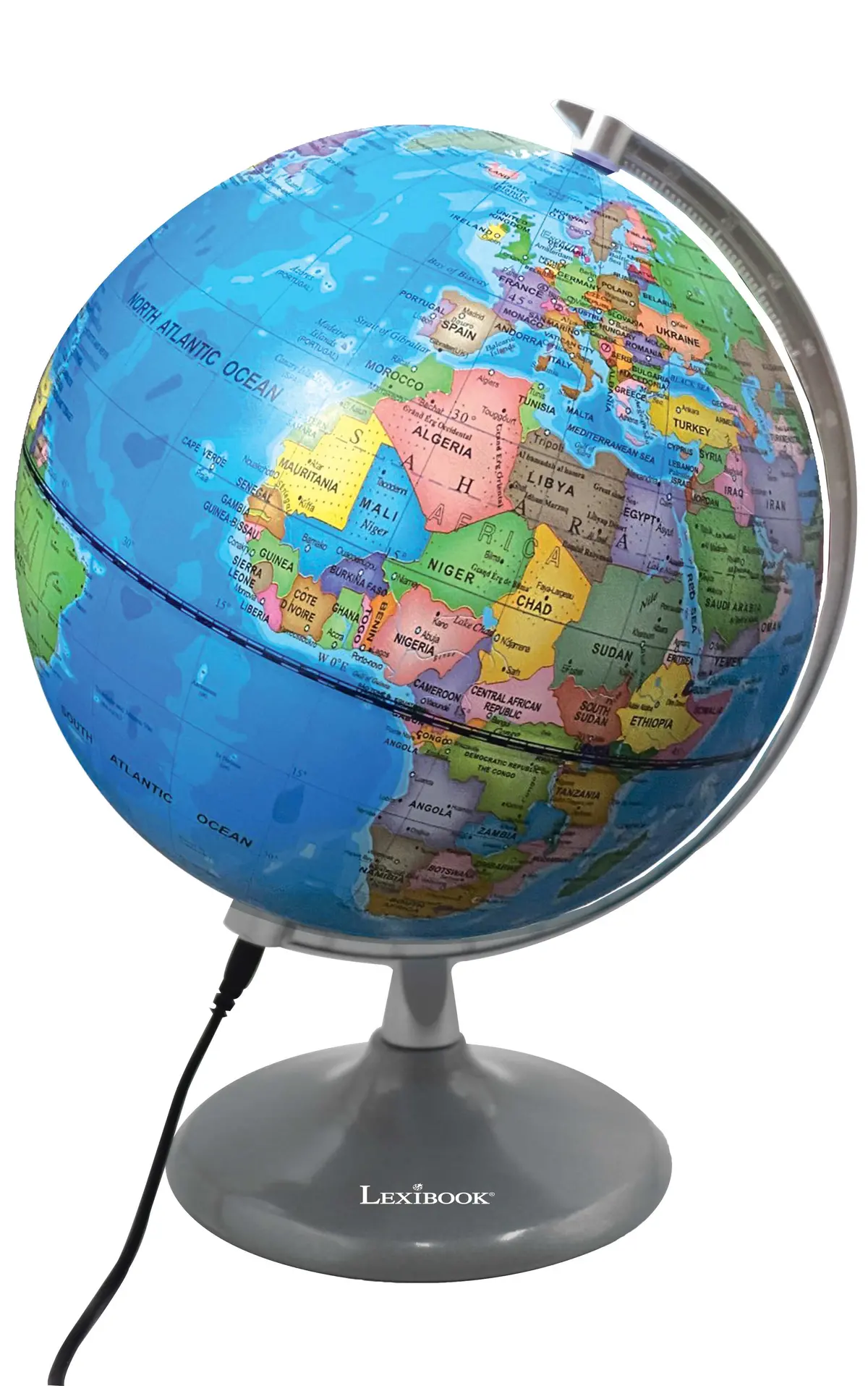 Lexibook Luminous Day And Night Globe - Dual Display - Metal Base 1